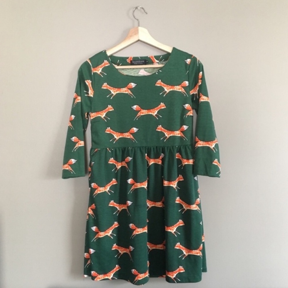 Three Quarter Sleeve Baby Doll Fox Dress